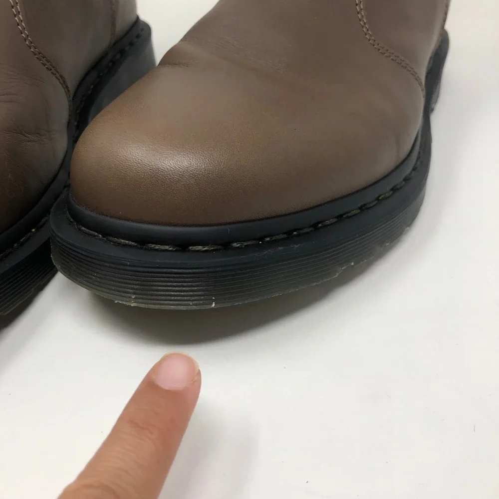 Dr Martens 2976 Yellow Stitch Smooth Leather Chelsea Boots Mens 11 Brown Classic